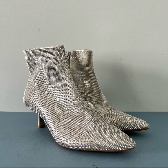 Alex Marie Gamina Rhinestone Embellished Kitten Heel Booties - Picture 2 of 8